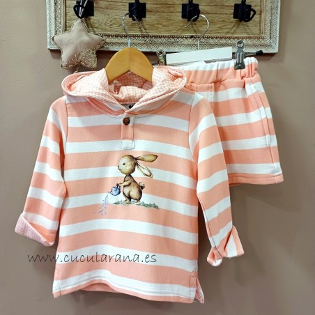Conjunto niño sudadera y jogging peach de la martinica