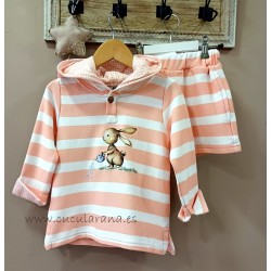 Conjunto niño sudadera y jogging peach de la martinica