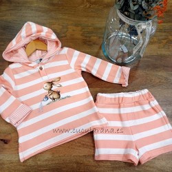 Conjunto niño sudadera y jogging peach de la martinica