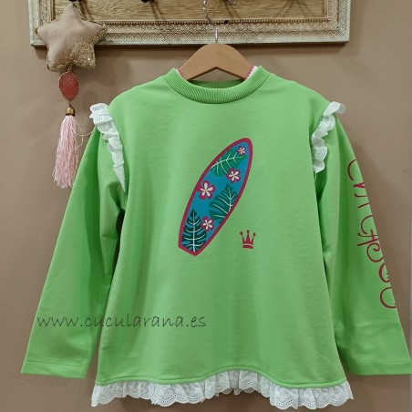 eva castro sudadera niña verde