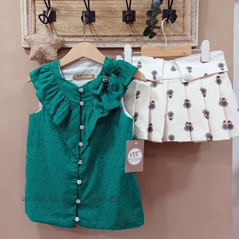 Noma fernandez blusa y short falda cedro