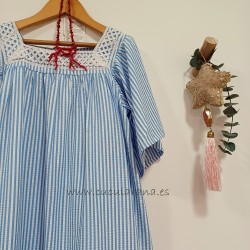 Vestido rayas azul y blanco mia y lia