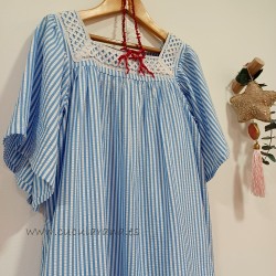 Vestido rayas azul y blanco mia y lia