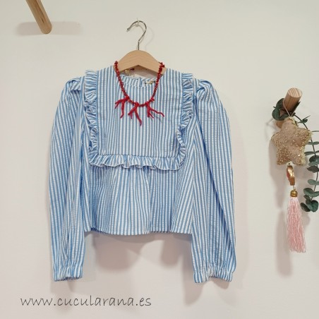 mia y lia top rayas azul y blanco