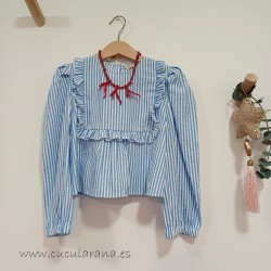 mia y lia top rayas azul y blanco