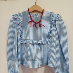 mia y lia top rayas azul y blanco