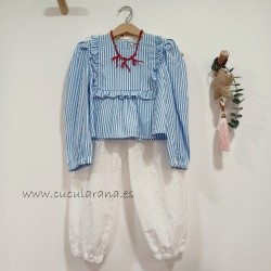 mia y lia pantalon blanco perforado