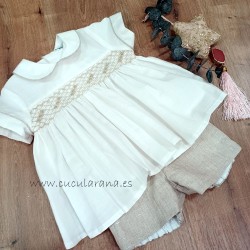 Conjunto de niño camisa smock sinfonieta