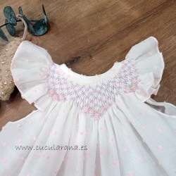 jesusito niña punto smock plumeti rosa sinfonieta