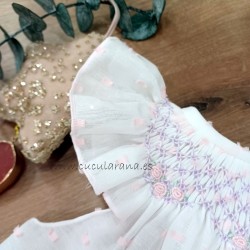 jesusito niña punto smock plumeti rosa sinfonieta