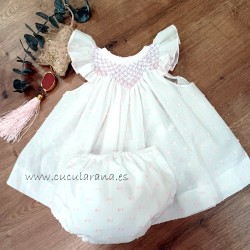 jesusito niña punto smock plumeti rosa sinfonieta