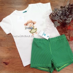 Conjunto niño camiseta y boxer lycra apple
