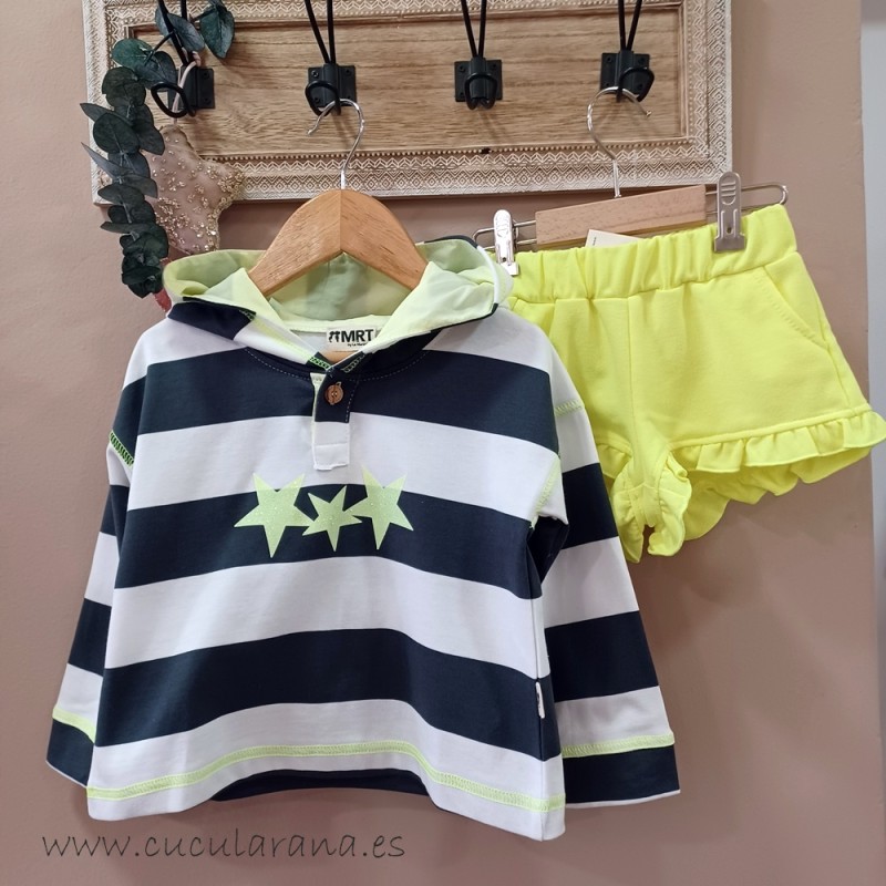 La Martinica short felpa verde fluor aurora boreal