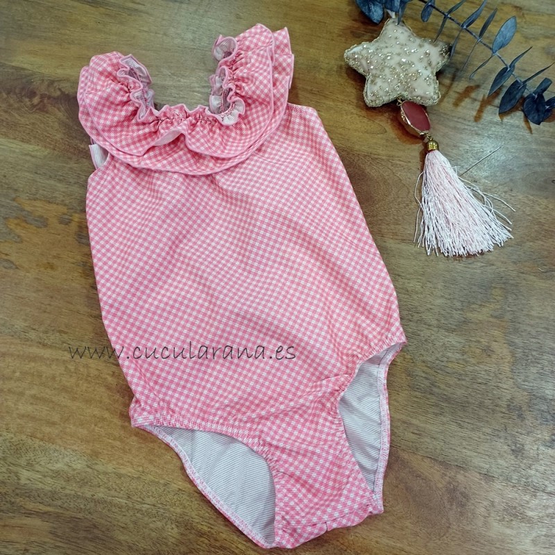 La martinica bañador de cuadro vichy pantera rosa