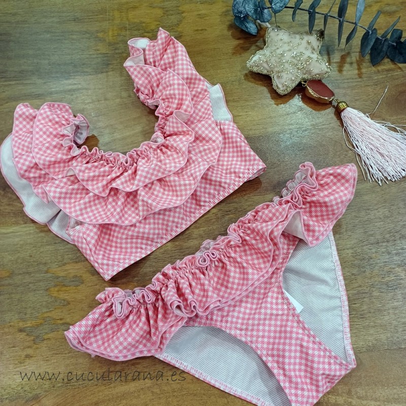 La Martinica bikini cuadro vichy pantera rosa