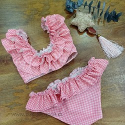 La Martinica bikini cuadro vichy pantera rosa