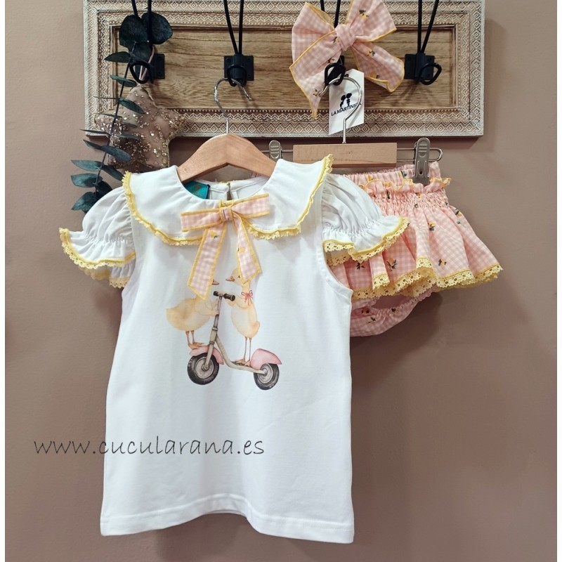 la martinica braga vichy limones camiseta pollito limonero