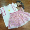 conjunto niña camiseta +falda mariposas