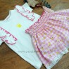 conjunto niña camiseta +falda mariposas
