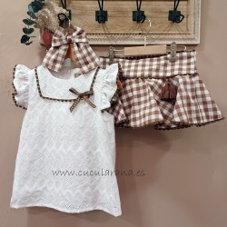 blusa y short falda tilo de...