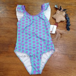 bañador niña malva rosa lunares malva verde menta