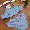 bikini niña malva rosa lunares verde menta