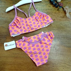 Bikini de niña malva rosa naranja