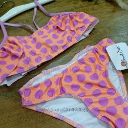 Bikini de niña malva rosa naranja