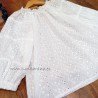 Blusa manga abullonada batista perforado mia y lia
