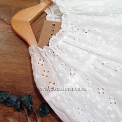 Blusa manga abullonada batista perforado mia y lia