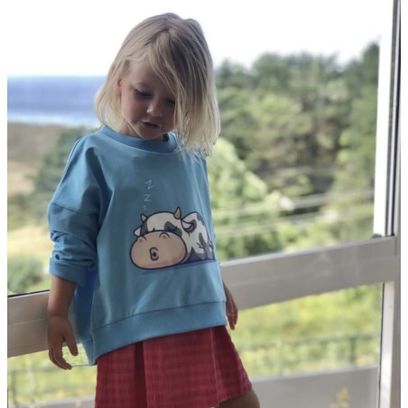 Sudadera vaca azul de mia y lia