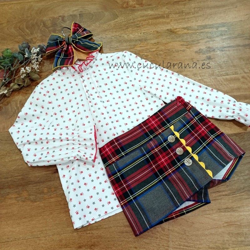 eva castro blusa y short falda charlestone