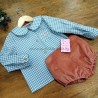eva castro conjunto niño vichy azul+ pana erica