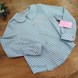 eva castro camisa cuadro vichy azul erica