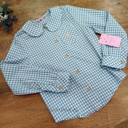 eva castro camisa cuadro vichy azul erica