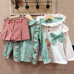 eva castro conjunto niña Liberty pajarito