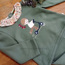 Chandal niña verde liquen patinete KIZ