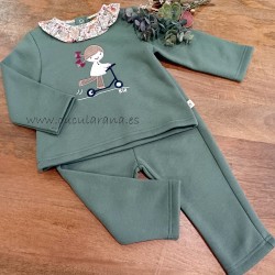 Chandal niña verde liquen patinete KIZ