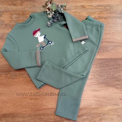 chandal niño verde liquen patinete KIZ