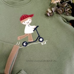 chandal niño verde liquen patinete KIZ