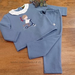 chandal niña azul patinete KIZ