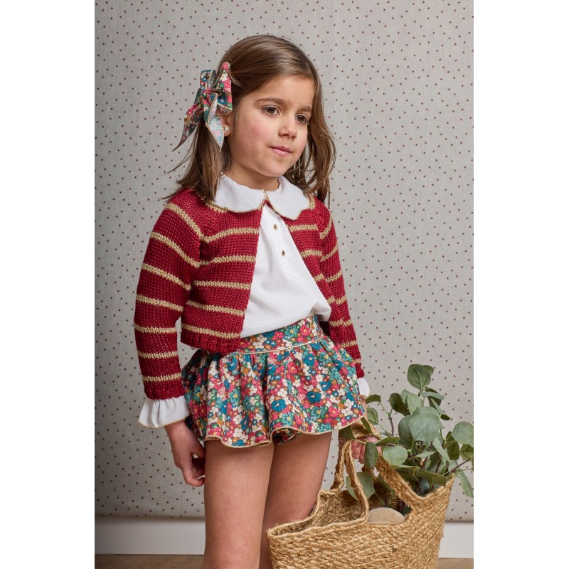 Conjunto niña blusa y ranita flores amterdam