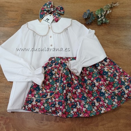 Conjunto de niña blusa y short falda Ámsterdam