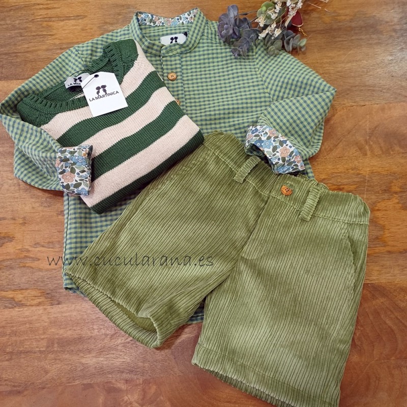 Conjunto niño pana olivo de la martinica
