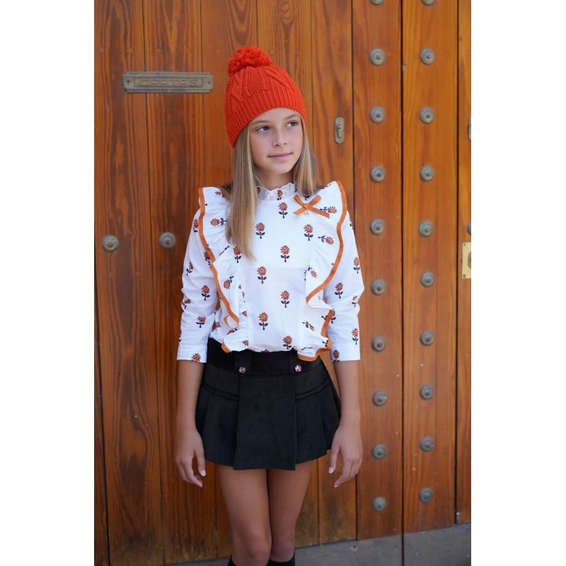 noma fernandez conjunto blusa falda pantalón coral