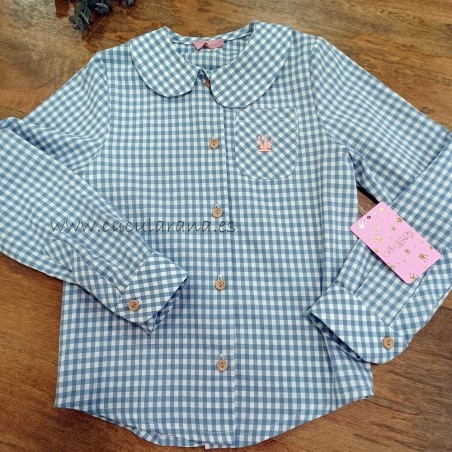 eva castro camisa cuadro vichy azul erica