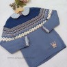 Eva castro Jersey niño azul grecas