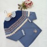 Eva castro Jersey niño azul grecas