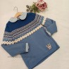 Eva castro Jersey niño azul grecas