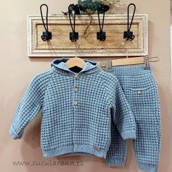 Cesar Blanco Conjunto punto GRIS MAUVE unisex